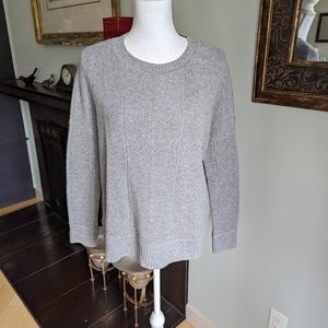 Athleta Wool Cashmere Habitat Sweater Gray Women's XXS Mixed Knit Design